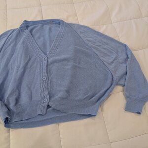 Baby blue periwinkle cropped cardigan size M